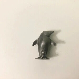 Vintage Mini  Pewter Penguin Figurine 1 Inch Tall Figure